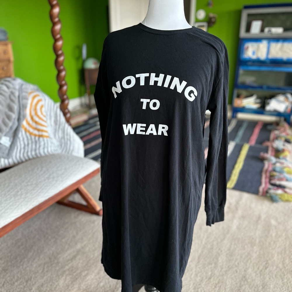 Rebdolls Nothing to Wear Plus Size Black T shirt Dress Long Sleeve